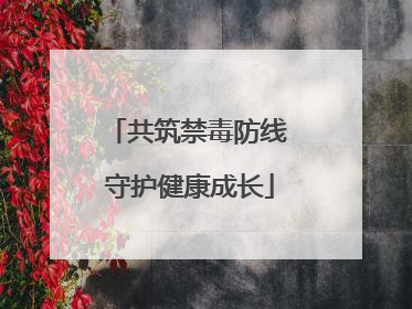 共筑禁毒防线 守护健康成长