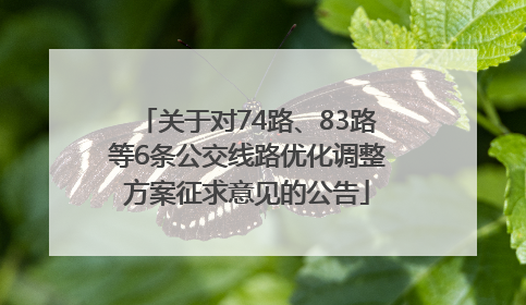 关于对74路、83路等6条公交线路优化调整方案征求意见的公告