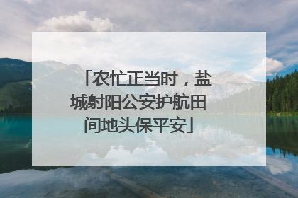 农忙正当时，盐城射阳公安护航田间地头保平安