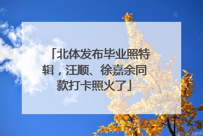 北体发布毕业照特辑，汪顺、徐嘉余同款打卡照火了