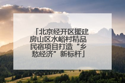 北京经开区援建房山区水峪村精品民宿项目打造“乡愁经济”新标杆