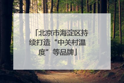 北京市海淀区持续打造“中关村温度”等品牌