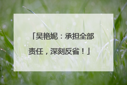 吴艳妮：承担全部责任，深刻反省！