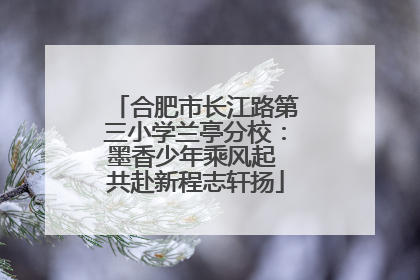 合肥市长江路第三小学兰亭分校：墨香少年乘风起 共赴新程志轩扬
