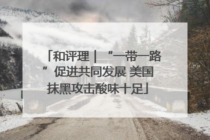 和评理｜“一带一路”促进共同发展 美国抹黑攻击酸味十足