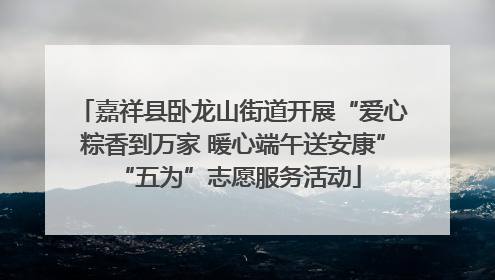嘉祥县卧龙山街道开展“爱心粽香到万家 暖心端午送安康” “五为”志愿服务活动