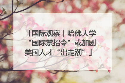 国际观察｜哈佛大学“国际禁招令”或加剧美国人才“出走潮”