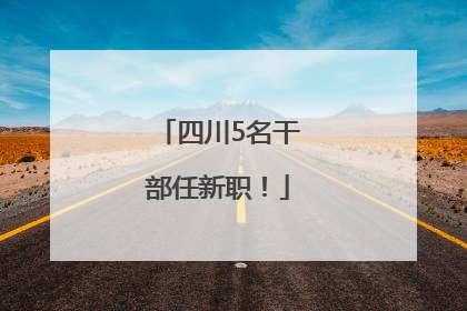 四川5名干部任新职！