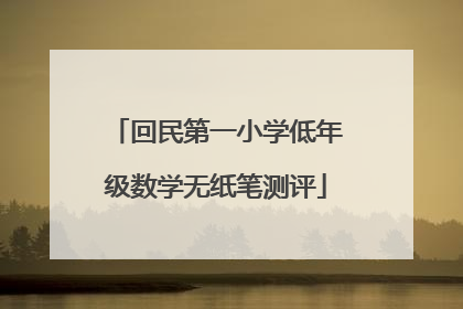 回民第一小学低年级数学无纸笔测评