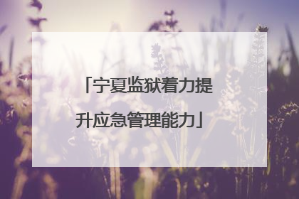 宁夏监狱着力提升应急管理能力