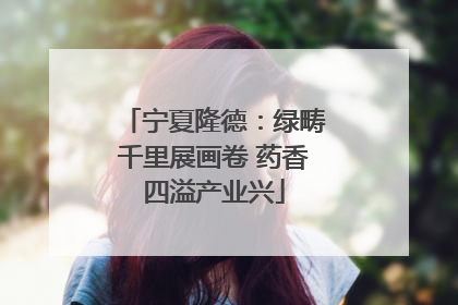宁夏隆德：绿畴千里展画卷 药香四溢产业兴