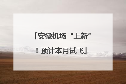 安徽机场“上新”！预计本月试飞