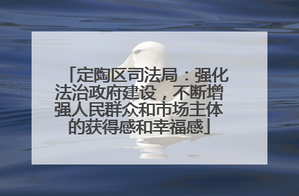 定陶区司法局：强化法治政府建设，不断增强人民群众和市场主体的获得感和幸福感
