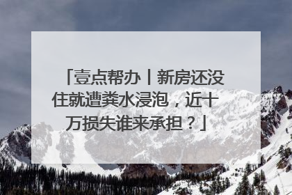 壹点帮办丨新房还没住就遭粪水浸泡，近十万损失谁来承担？
