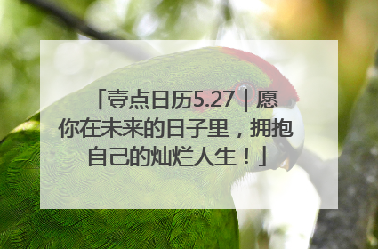 壹点日历5.27｜愿你在未来的日子里，拥抱自己的灿烂人生！