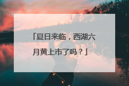 夏日来临，西湖六月黄上市了吗？