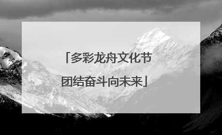 多彩龙舟文化节 团结奋斗向未来