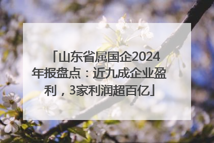 山东省属国企2024年报盘点：近九成企业盈利，3家利润超百亿