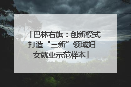 巴林右旗：创新模式 打造“三新”领域妇女就业示范样本