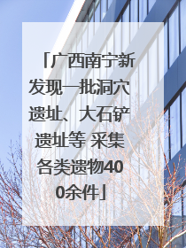 广西南宁新发现一批洞穴遗址、大石铲遗址等 采集各类遗物400余件