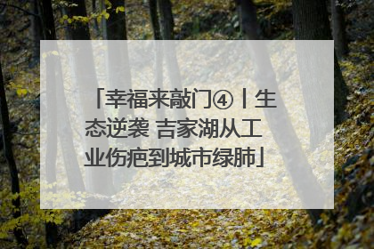 幸福来敲门④丨生态逆袭 吉家湖从工业伤疤到城市绿肺