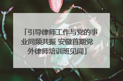 引导律师工作与党的事业同频共振 安徽首期党外律师培训班见闻