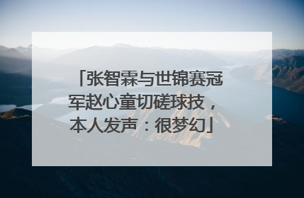 张智霖与世锦赛冠军赵心童切磋球技，本人发声：很梦幻