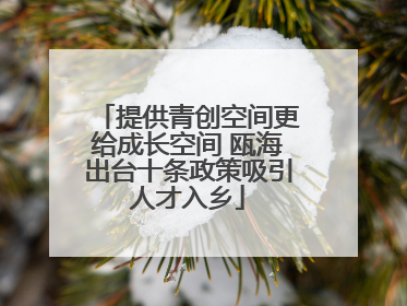提供青创空间更给成长空间 瓯海出台十条政策吸引人才入乡