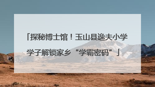 探秘博士馆！玉山县逸夫小学学子解锁家乡“学霸密码”