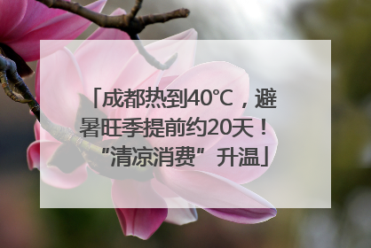 成都热到40℃，避暑旺季提前约20天！“清凉消费”升温