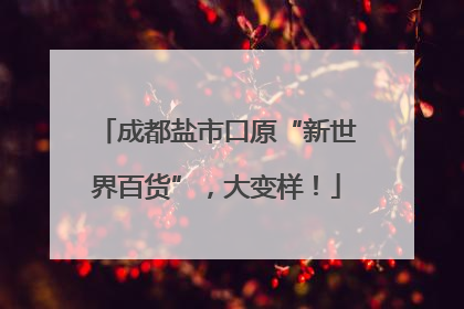 成都盐市口原“新世界百货”，大变样！
