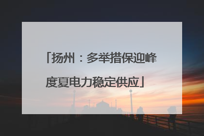 扬州：多举措保迎峰度夏电力稳定供应