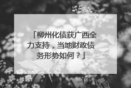 柳州化债获广西全力支持，当地财政债务形势如何？