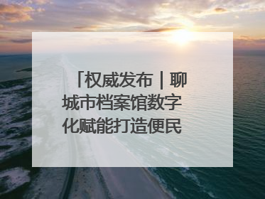 权威发布｜聊城市档案馆数字化赋能打造便民服务新模式