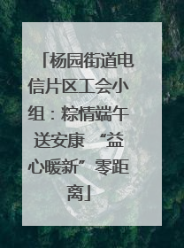 杨园街道电信片区工会小组：粽情端午送安康 “益心暖新”零距离