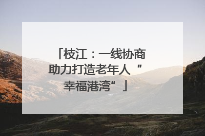 枝江：一线协商助力打造老年人“幸福港湾”