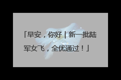 早安，你好｜新一批陆军女飞，全优通过！