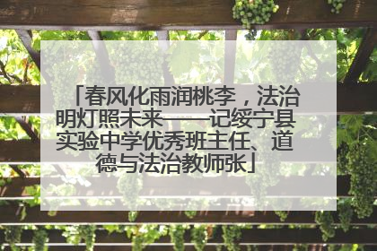 春风化雨润桃李，法治明灯照未来——记绥宁县实验中学优秀班主任、道德与法治教师张