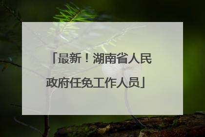 最新！湖南省人民政府任免工作人员