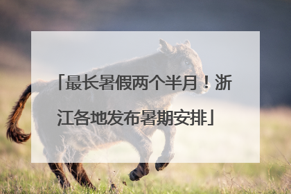 最长暑假两个半月！浙江各地发布暑期安排