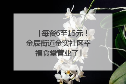 每餐6至15元！金辰街道金实社区幸福食堂营业了