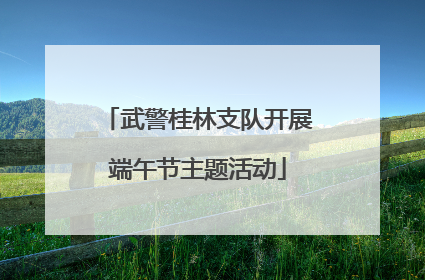 武警桂林支队开展端午节主题活动