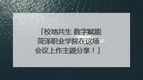校地共生 数字赋能 菏泽职业学院在这场会议上作主题分享！
