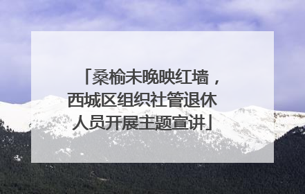 桑榆未晚映红墙，西城区组织社管退休人员开展主题宣讲