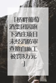 桥畔葡萄酒集团因旗下酒庄项目未经消防审查擅自施工被罚3万元
