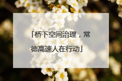 桥下空间治理，常德高速人在行动