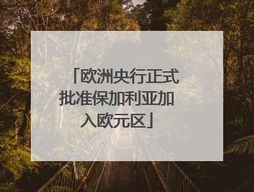 欧洲央行正式批准保加利亚加入欧元区