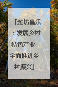 潍坊昌乐：发展乡村特色产业 全面推进乡村振兴