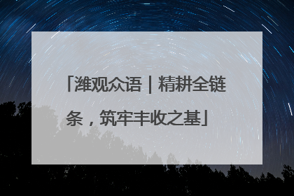 潍观众语｜精耕全链条，筑牢丰收之基