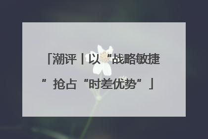 潮评丨以“战略敏捷”抢占“时差优势”